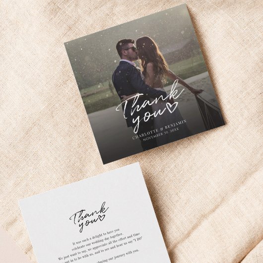 手で手紙を書いた結婚式の日の写真ありがとう ノートカード