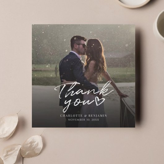 手で手紙を書いた結婚式の日の写真ありがとう ノートカード