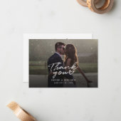 手で手紙を書いた結婚式の日の写真ありがとう ノートカード (正面/裏面インサイチュ)