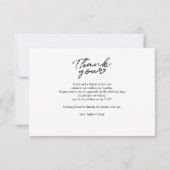 手で手紙を書いた結婚式の日の写真ありがとう ノートカード (裏面)