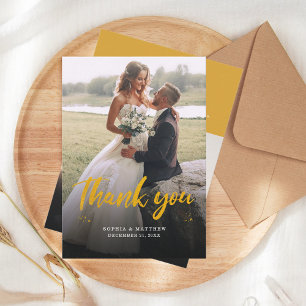 手で手紙を書いた結婚式の日の写真サンキューカード ノートカード