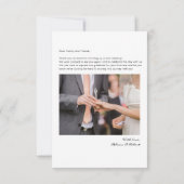 手で手紙を書いた結婚式の日写真ありがとう (裏面)