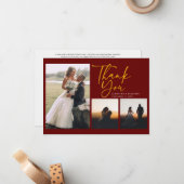 手で手紙を書いた結婚式の日写真ありがとう ノートカード (正面/裏面インサイチュ)