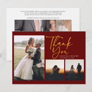 手で手紙を書いた結婚式の日写真ありがとう ノートカード