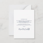 手で手紙を書いた結婚式の日写真ありがとう ノートカード (裏面)