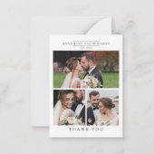 手で手紙を書いた結婚式の日写真ありがとう ノートカード (正面)