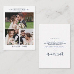 手で手紙を書いた結婚式の日写真ありがとう ノートカード