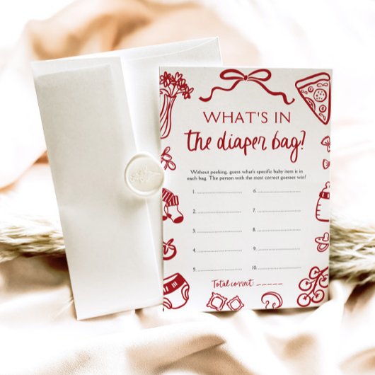 手で描いたおむつバッグベビーシャワー 招待状