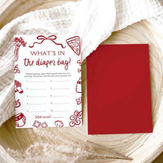 手で描いたおむつバッグベビーシャワー 招待状