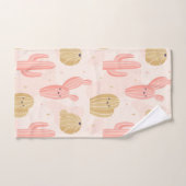 手で描いたかわいいピンクのサボテン バスタオルセット (ハンドタオル)