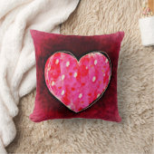 手で描いたかわいいピンクのハートをテクスチャーに描グランジく クッション (ブランケット)
