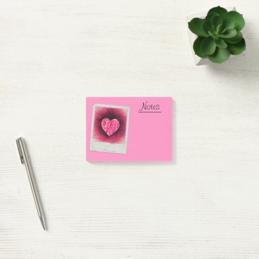 手で描いたかわいいピンクのハートをテクスチャーに描グランジく ポストイット (オフィス)