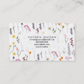 手で描いたかわいい押し花 名刺 (裏面)