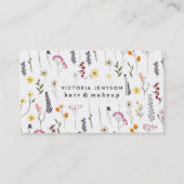 手で描いたかわいい押し花 名刺 (正面)