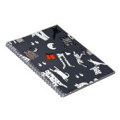 手で描いたかわいい漫画のシームレスなパターンのイラスト ノートブック (右側)