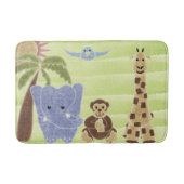 手で描いたかわいい色彩の鮮やかサファリの動物 バスマット (正面)