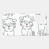 手で描いたふわふわの犬：ヴィンテージパターン。 Case-Mate iPhoneケース (裏面 (横))