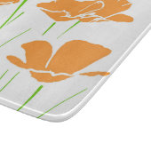 手で描いたカリフォルニアポピー5杯 カッティングボード (角)