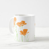 手で描いたカリフォルニアポピー5杯 コーヒーマグカップ (正面左)