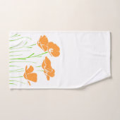 手で描いたカリフォルニアポピー5杯 バスタオルセット (ハンドタオル)