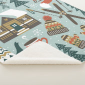 手で描いたシームレスなヴィンテージパターンかわいい前髪 シェルパブランケット (3/4)