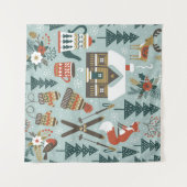 手で描いたシームレスなヴィンテージパターンかわいい前髪 タペストリー (正面(横))