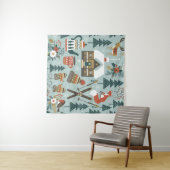 手で描いたシームレスなヴィンテージパターンかわいい前髪 タペストリー (インサイチュ(横))