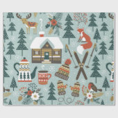 手で描いたシームレスなヴィンテージパターンかわいい前髪 ラッピングペーパー (フラット)