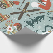 手で描いたシームレスなヴィンテージパターンかわいい前髪 ラッピングペーパー (角)