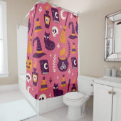 手で描いたハロウィーン、不気味なシームレスパターン。 シャワーカーテン (インサイチュ)