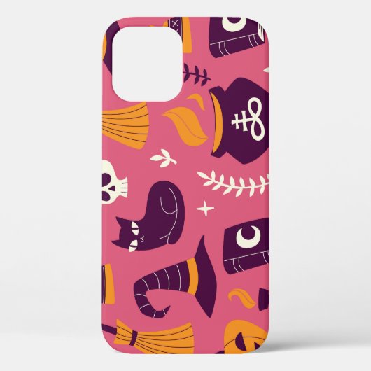 手で描いたハロウィーン、不気味なシームレスパターン。 Case-Mate iPhoneケース (裏面)
