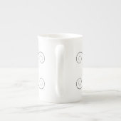 手で描いたフレームとあなたのテキストを持つ可愛い犬の写真 ボーンチャイナマグカップ (裏面)