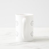 手で描いたフレームとテキストが入ったかわいい猫の写真 ボーンチャイナマグカップ (裏面)