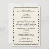 手で描いたユニーク予測できなレトロを一つ結婚に 招待状 (裏面)