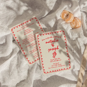 手で描いたユニーク予測できなレトロを一つ結婚に 招待状