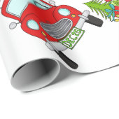 手で描いたレトロクリスマスカー ラッピングペーパー (ロールコーナー)