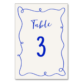 手で描いた四角枠結婚の テーブルナンバー