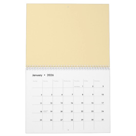 手で描いた夏の熱帯模様 カレンダー (1月 2026)