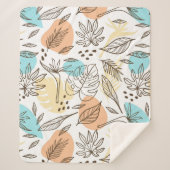 手で描いた夏の熱帯模様 シェルパブランケット (正面)