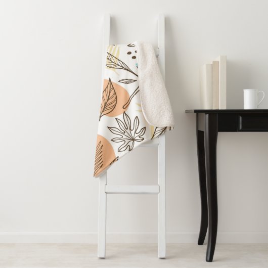 手で描いた夏の熱帯模様 シェルパブランケット (インサイチュ)