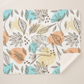 手で描いた夏の熱帯模様 シェルパブランケット (正面(横))