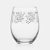 手で描いた夏の熱帯模様 ステムなしワイングラス (右)
