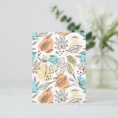 手で描いた夏の熱帯模様 ポストカード (スタンド正面)