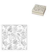 手で描いた夏の熱帯模様 ラバースタンプ (押印)