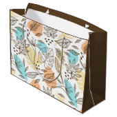 手で描いた夏の熱帯模様 ラージペーパーバッグ (裏面アングル)