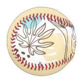 手で描いた夏の熱帯模様 野球ボール (正面左)