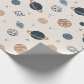 手で描いた惑星とのシームレスなパターン ラッピングペーパー (角)