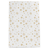 手で描いた星と雪片 ミディアムペーパーバッグ (正面)