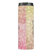 手で描いた曼荼羅の花葉を飾る タンブラー (裏面)