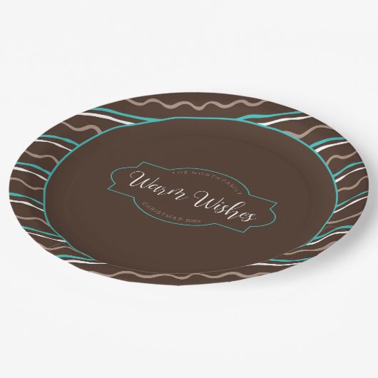 手で描いた波ストライプのパターンID597 ペーパープレート (アングル)